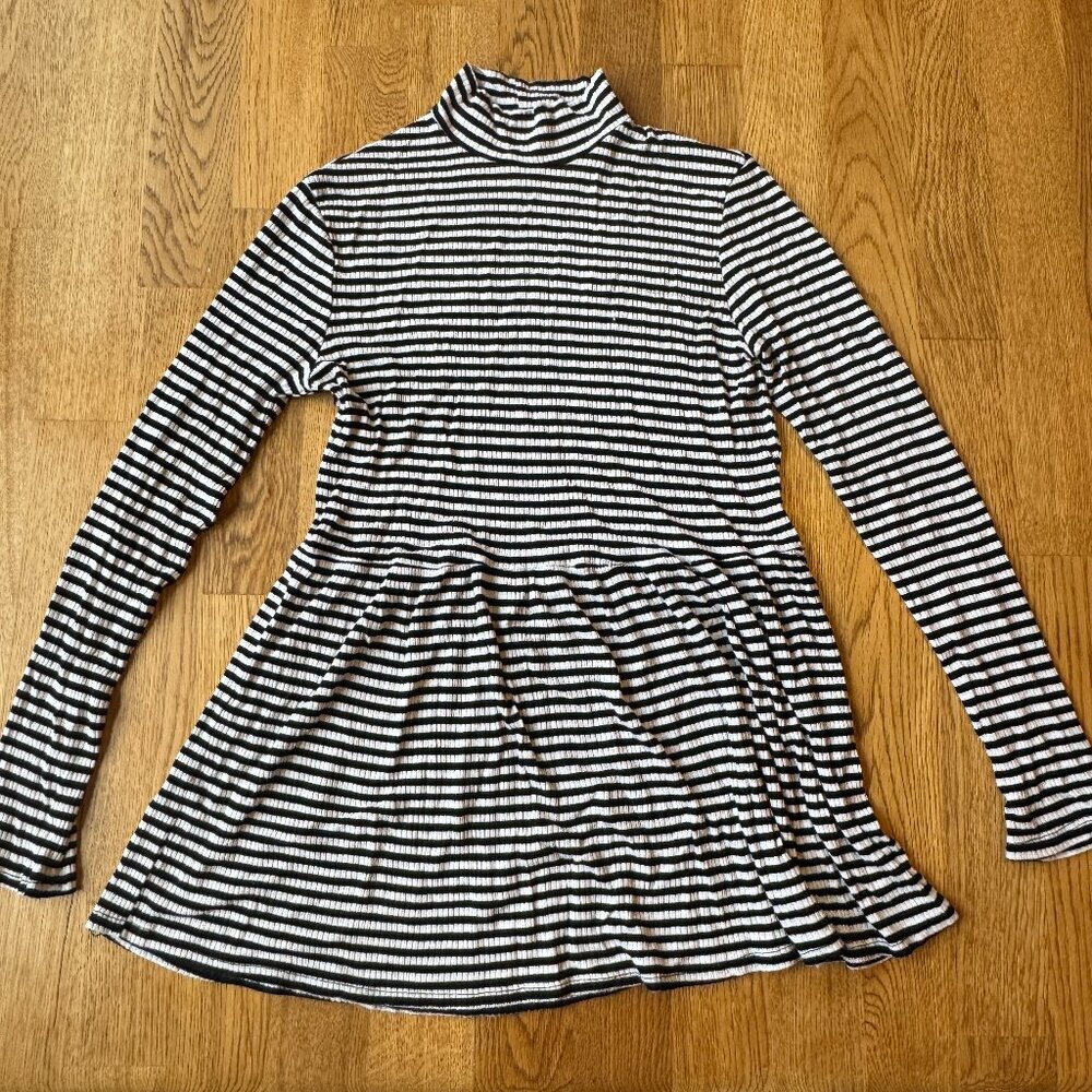 Brenda's USA Vintage Mock Neck Striped Top Size Small